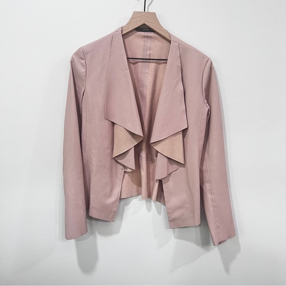 ZARA Blush Pink Faux Leather Jacket Size small - Picture 10 of 12